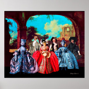 AFFICHE ANCIENS PETITS VÉNÉTIENS, MASQUÉRADES