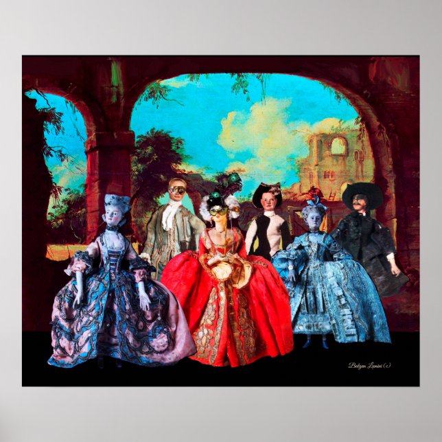 AFFICHE ANCIENS PETITS VÉNÉTIENS, MASQUÉRADES (Devant)