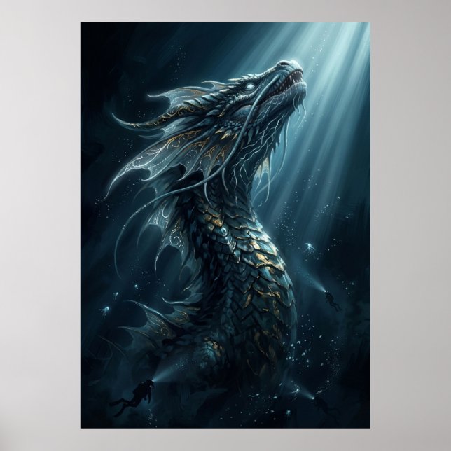 Affiche Ancient Bioluminescent Sea Dragon - Mythical Deep  (Devant)