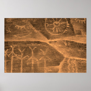 Affiche ancient design on the cave wall. history of antiqu