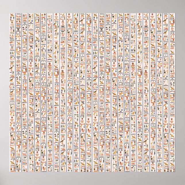 Affiche ancient egypt hieroglyphes pattern background hist (Devant)