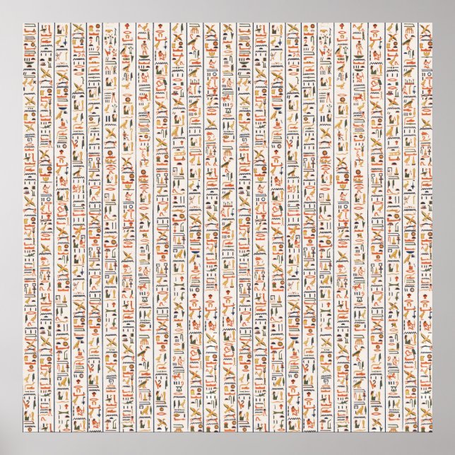 Affiche ancient egypt hieroglyphes pattern background hist (Devant)