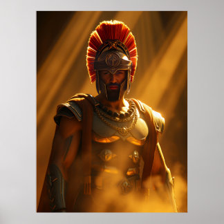 Affiche Ancient Spartan Warrior in Golden Sunlight