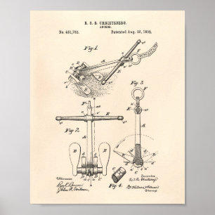 Affiche Ancre 1892 Brevet Art Vieux Poivre