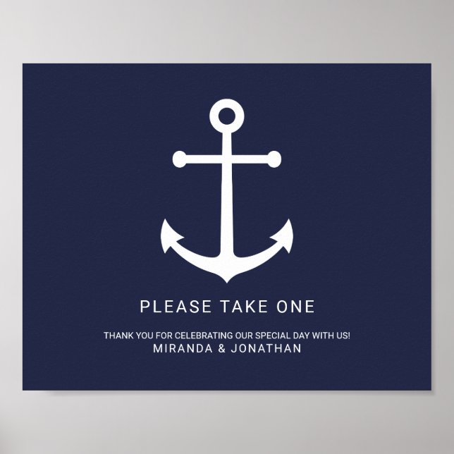 Affiche Ancre Bleue Marine Nautique Symbole de mariage Fav (Devant)