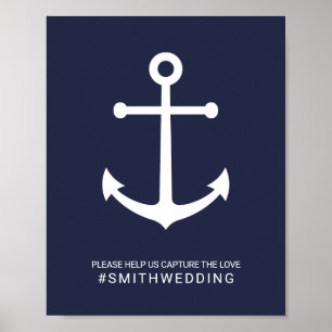 Affiche Ancre bleue marine Oh Snap Mariage
