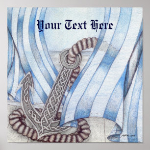 Affiche Ancre celtique Nautique