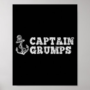 Affiche Ancre de bateau vintage de voile de capitaine Grum