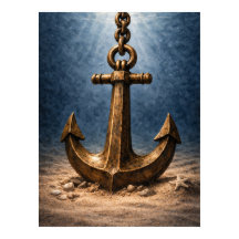Ancre de bronze sous-marine océan