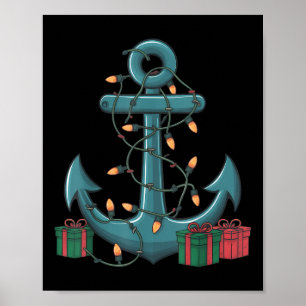 Affiche Ancre Éclairage Noël Bateau de Croisière Ancre Chr
