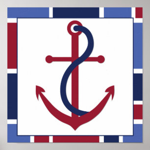 Affiche Ancre Nautical Wave Nursery