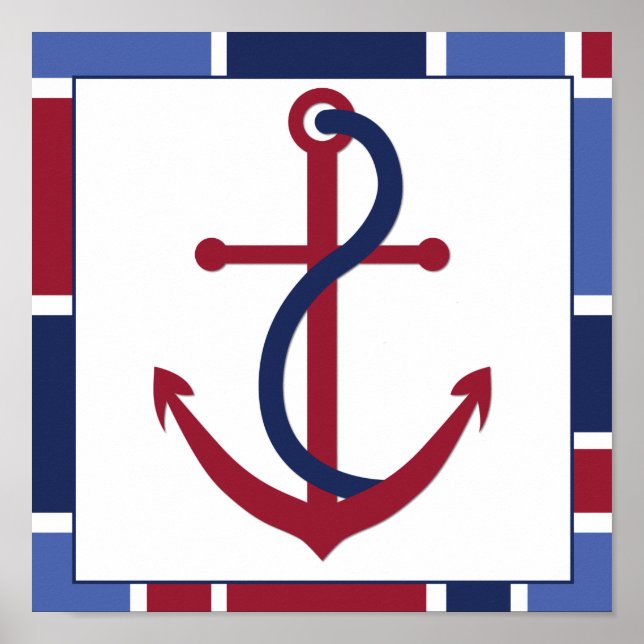 Affiche Ancre Nautical Wave Nursery (Devant)