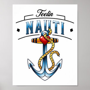 Affiche Ancre nautique drôle de navigation nautique