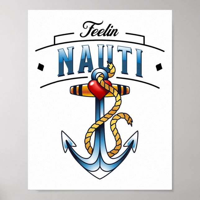 Affiche Ancre nautique drôle de navigation nautique (Devant)