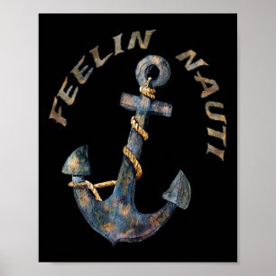 Affiche Ancre nautique drôle de plaisance voile sentiment