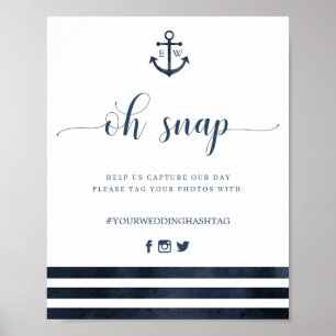 Affiche Ancre nautique Mariage Oh Snap Sign