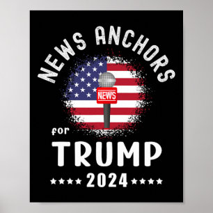Affiche Ancres Pour Trump 2024 - Trump - Vote du drapeau a