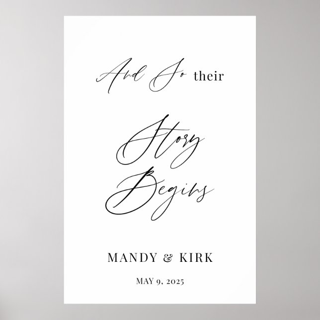 Affiche And So Their Story Begins Personalized Wedding  (Devant)