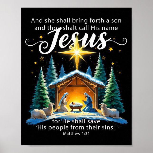 Affiche And Thou Shalt Call His Name Jesus Nativity Christ (Devant)