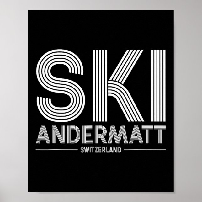 Affiche Andermatt Station de ski Alpes suisses Ski Suisse (Devant)