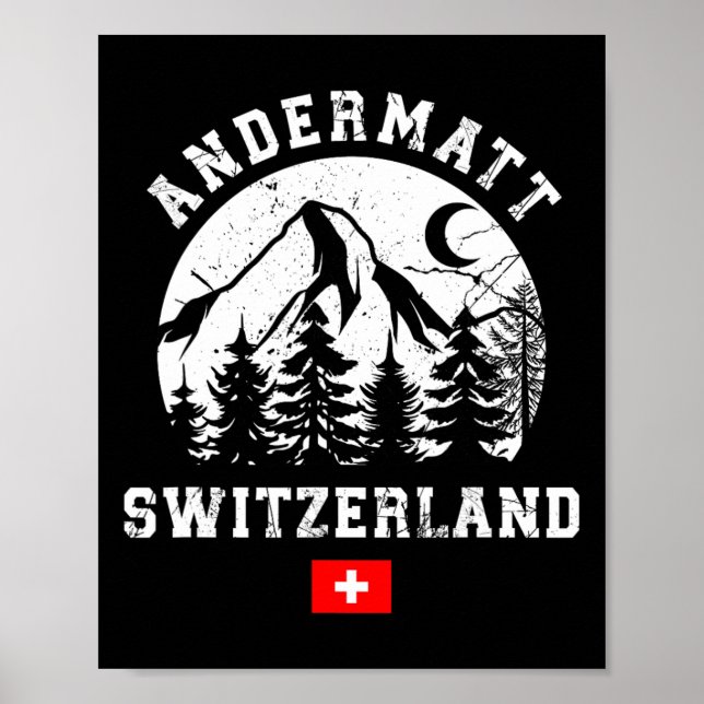 Affiche Andermatt Suisse Station de ski Alpes Ski Alpin (Devant)