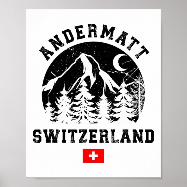 Affiche Andermatt Suisse Station de ski Alpes Ski Alpin (Devant)