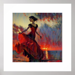 Affiche Anders Artistry* Flamant rose Danseuse #3*