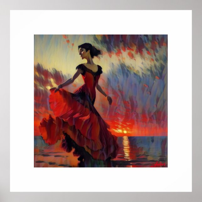 Affiche Anders Artistry* Flamant rose Danseuse #3* (Devant)