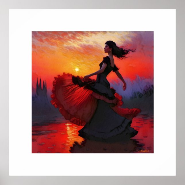 Affiche Anders Artistry* Flamant rose Danseuse #4* (Devant)