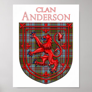 Affiche Anderson Tartan Scottish Plaid Lion Rampant