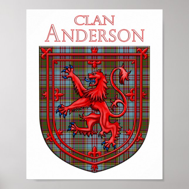 Affiche Anderson Tartan Scottish Plaid Lion Rampant (Devant)