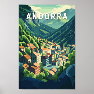 Affiche Andorre Travel Art Vintage