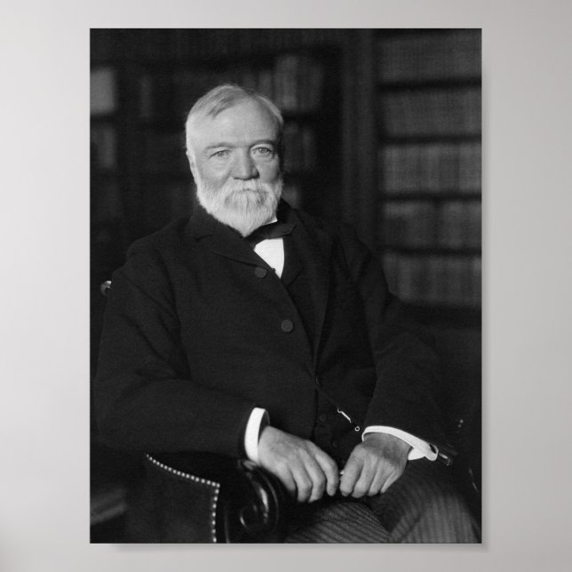 Affiche Andrew Carnegie Seated In A Library (Devant)