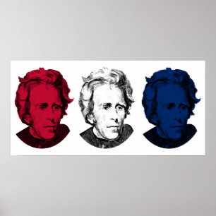 Affiche Andrew Jackson Rouge, blanc et bleu
