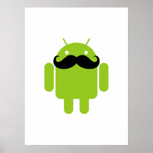 Affiche Android Robot Black Mustache Graphisme