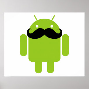 Affiche Android Robot Moustache
