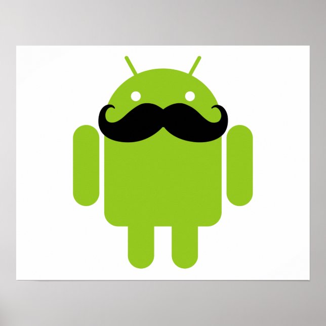 Affiche Android Robot Moustache (Devant)