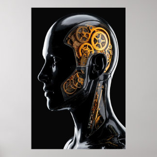 Affiche Android Sci-Fi Horlogerie Cinématique Dorée