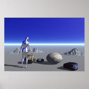 Affiche Android sur la planète bleue