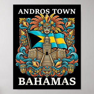 Affiche Andros Town Bahamas Île de vacances Voyage