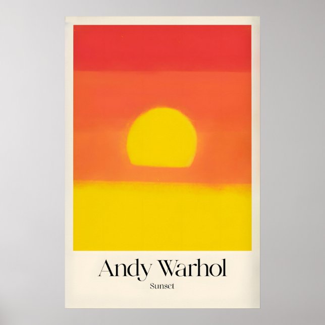 Affiche Andy Warhol Coucher de soleil Rouge Jaune Pop Art  (Devant)