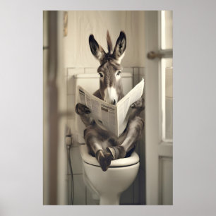 Affiche Âne drôle Papier journal de toilette, Caprice