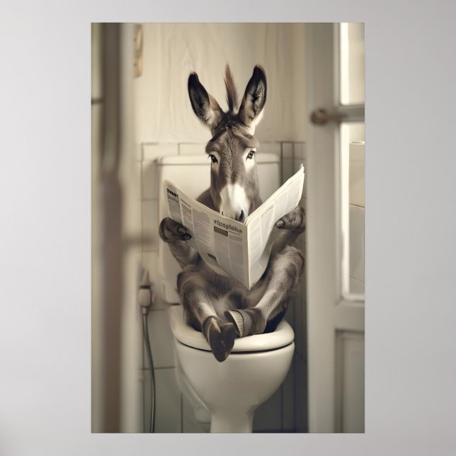 Affiche Âne drôle Papier journal de toilette, Caprice (Devant)
