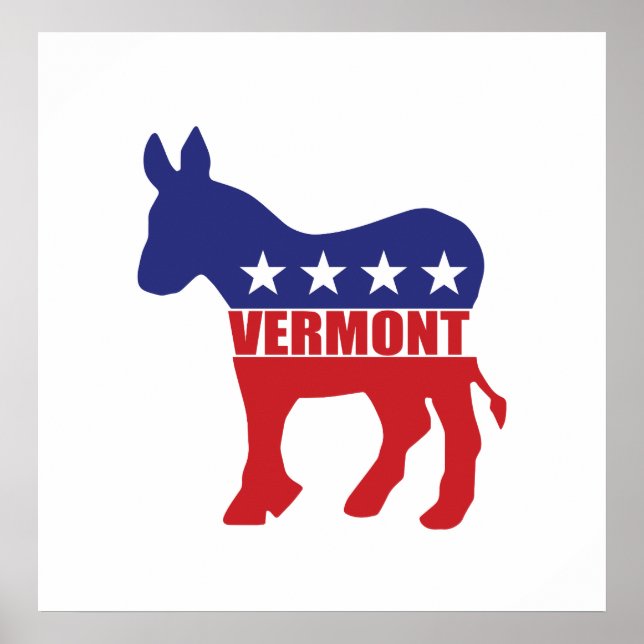 Affiche Âne du Vermont Démocrate (Devant)