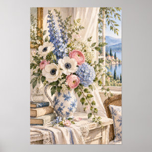 Affiche Anémone de campagne française Ranunculus Lac Art m