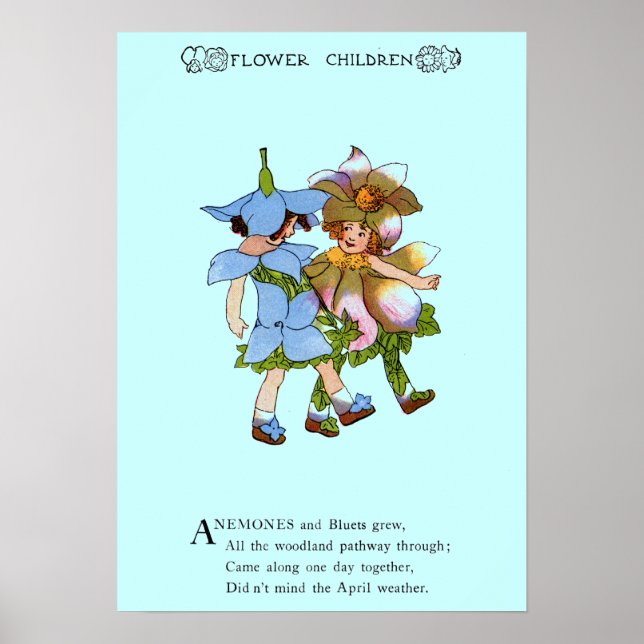Affiche Anémones et Bluets (Devant)