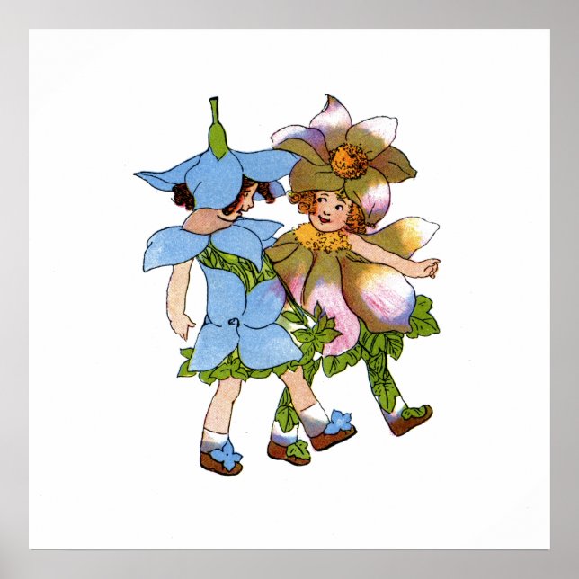 Affiche Anémones et Bluets (Devant)