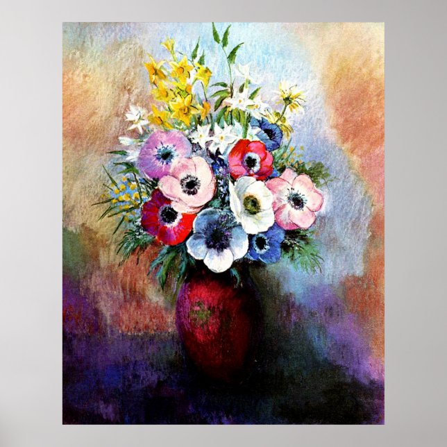 Affiche Anémones par Odilon Redon (Devant)