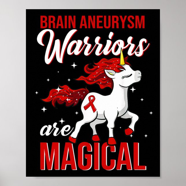 Affiche Aneurysm Sensibilisation Guerrier Fun Unicorne (Devant)