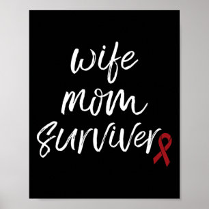 Affiche Aneurysme Sensibilisation Burgundy Ribbon Femme Ma